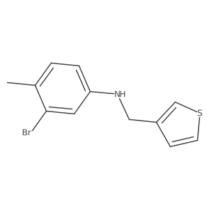 3-bromo-4-methyl-N-(thiophen-3-ylmethyl)aniline Structure