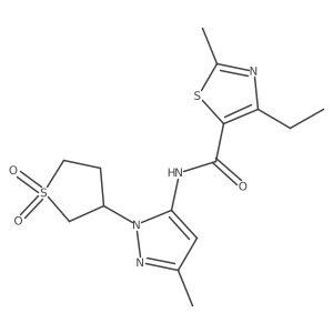 N-[1-(1,1-dioxidotetrahydrothiophen-3-yl)-3-methyl-1H-pyrazol-5-yl]-4-ethyl-2-methyl-1,3-thiazole-5-carboxamide Structure