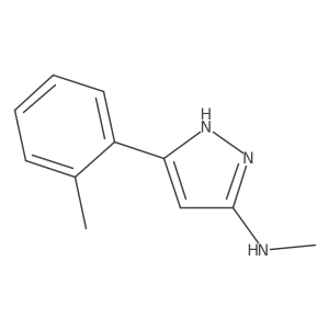 N-methyl-5-(2-methylphenyl)-1H-pyrazol-3-amine结构式