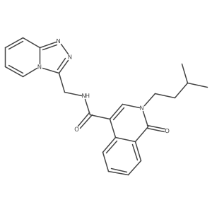 2-(3-methylbutyl)-1-oxo-N-([1,2,4]triazolo[4,3-a]pyridin-3-ylmethyl)-1,2-dihydroisoquinoline-4-carboxamide结构式