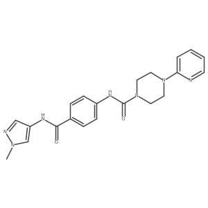 N-{4-[(1-methyl-1H-pyrazol-4-yl)carbamoyl]phenyl}-4-(pyridin-2-yl)piperazine-1-carboxamide Structure
