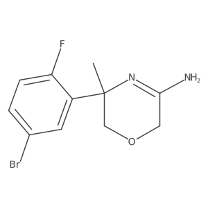 5-(5-Bromo-2-fluorophenyl)-5,6-dihydro-5-methyl-2H-1,4-oxazin-3-amine结构式