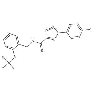 2-(4-fluorophenyl)-N-(2-(trifluoromethoxy)benzyl)-2H-tetrazole-5-carboxamide结构式
