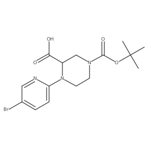 1-(5-Bromopyridin-2-yl)-4-(tert-butoxycarbonyl)piperazine-2-carboxylic acid结构式