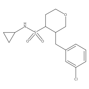 3-(3-chlorobenzyl)-N-cyclopropyltetrahydro-2H-pyran-4-sulfonamide结构式