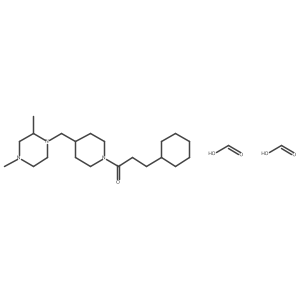 3-Cyclohexyl-1-(4-((2,4-dimethylpiperazin-1-yl)methyl)piperidin-1-yl)propan-1-one diformate结构式