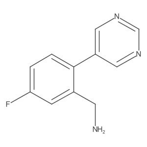 (5-Fluoro-2-(pyrimidin-5-yl)phenyl)methanamine Structure