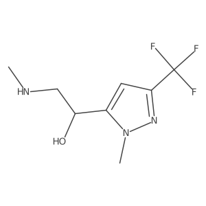 1-[1-methyl-3-(trifluoromethyl)-1H-pyrazol-5-yl]-2-(methylamino)ethan-1-ol结构式