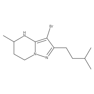 3-bromo-5-methyl-2-(3-methylbutyl)-4H,5H,6H,7H-pyrazolo[1,5-a]pyrimidine Structure