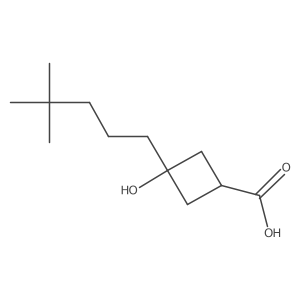 3-(4,4-Dimethylpentyl)-3-hydroxycyclobutane-1-carboxylic acid Structure