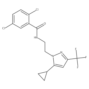 2,5-dichloro-N-(2-(5-cyclopropyl-3-(trifluoromethyl)-1H-pyrazol-1-yl)ethyl)benzamide Structure