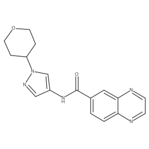N-(1-(tetrahydro-2H-pyran-4-yl)-1H-pyrazol-4-yl)quinoxaline-6-carboxamide结构式