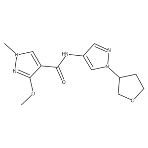 3-methoxy-1-methyl-N-(1-(tetrahydrofuran-3-yl)-1H-pyrazol-4-yl)-1H-pyrazole-4-carboxamide结构式