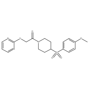 1-(4-((4-Methoxyphenyl)sulfonyl)piperidin-1-yl)-2-(pyrimidin-2-ylthio)ethanone Structure