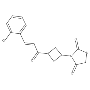 (E)-3-(1-(3-(2-chlorophenyl)acryloyl)azetidin-3-yl)thiazolidine-2,4-dione Structure