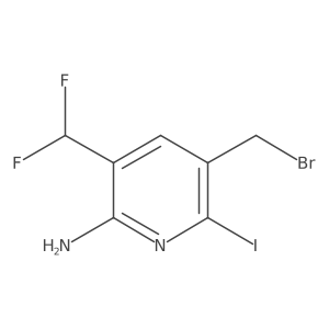 5-(Bromomethyl)-3-(difluoromethyl)-6-iodopyridin-2-amine结构式
