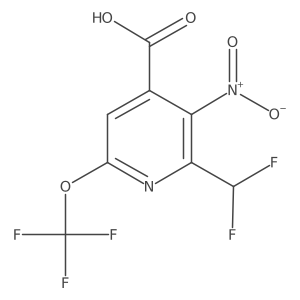 2-(Difluoromethyl)-3-nitro-6-(trifluoromethoxy)pyridine-4-carboxylic acid结构式