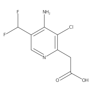 2-(4-Amino-3-chloro-5-(difluoromethyl)pyridin-2-yl)acetic acid Structure