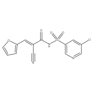 N-[(5-chloropyridin-3-yl)sulfonyl]-2-cyano-3-(furan-2-yl)prop-2-enamide结构式