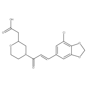 2-Morpholineacetic acid, 4-[3-(7-chloro-1,3-benzodioxol-5-yl)-1-oxo-2-propen-1-yl]-结构式