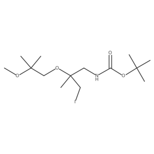 tert-butyl N-[3-iodo-2-(2-methoxy-2-methylpropoxy)-2-methylpropyl]carbamate结构式
