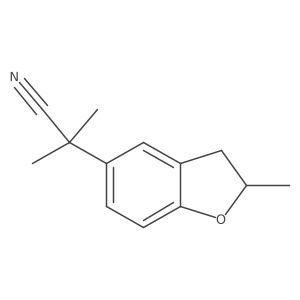 2-Methyl-2-(2-methyl-2,3-dihydro-1-benzofuran-5-yl)propanenitrile结构式