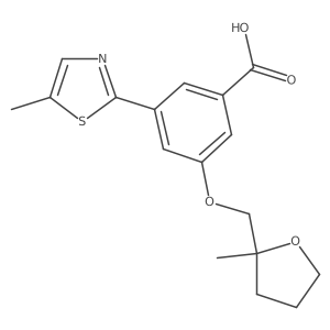 3-(5-Methyl-2-thiazolyl)-5-[(tetrahydro-2-methyl-2-furanyl)methoxy]benzoic acid Structure