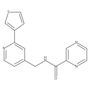 N-((2-(thiophen-3-yl)pyridin-4-yl)methyl)pyrazine-2-carboxamide Structure
