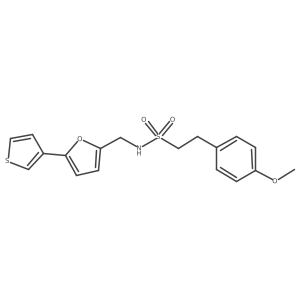 2-(4-methoxyphenyl)-N-((5-(thiophen-3-yl)furan-2-yl)methyl)ethanesulfonamide结构式