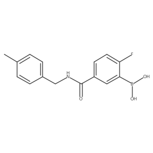 (2-Fluoro-5-((4-methylbenzyl)carbamoyl)phenyl)boronic acid结构式