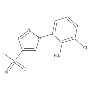2-chloro-6-(4-methanesulfonyl-1H-pyrazol-1-yl)aniline结构式