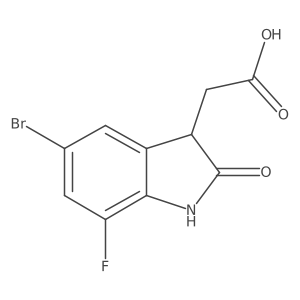 2-(5-bromo-7-fluoro-2-oxo-2,3-dihydro-1H-indol-3-yl)acetic acid结构式