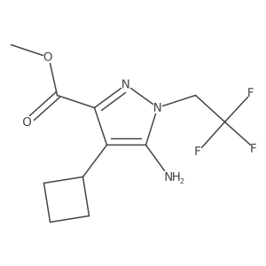 methyl 5-amino-4-cyclobutyl-1-(2,2,2-trifluoroethyl)-1H-pyrazole-3-carboxylate Structure