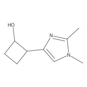2-(1,2-dimethyl-1H-imidazol-4-yl)cyclobutan-1-ol Structure