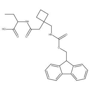 (2R)-2-(2-{1-[({[(9H-fluoren-9-yl)methoxy]carbonyl}amino)methyl]cyclobutyl}acetamido)butanoic acid Structure