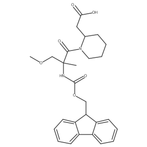 2-[(2R)-1-[2-({[(9H-fluoren-9-yl)methoxy]carbonyl}amino)-3-methoxy-2-methylpropanoyl]piperidin-2-yl]acetic acid Structure