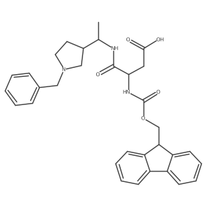 3-{[1-(1-benzylpyrrolidin-3-yl)ethyl]carbamoyl}-3-({[(9H-fluoren-9-yl)methoxy]carbonyl}amino)propanoic acid Structure