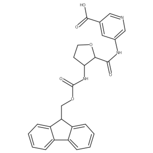 5-[3-({[(9H-fluoren-9-yl)methoxy]carbonyl}amino)oxolane-2-amido]pyridine-3-carboxylic acid结构式