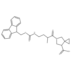 5-[4-({[(9H-fluoren-9-yl)methoxy]carbonyl}amino)-2-methylbutanoyl]-5-azaspiro[2.4]heptane-7-carboxylic acid结构式