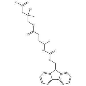 4-[4-({[(9H-fluoren-9-yl)methoxy]carbonyl}amino)pentanamido]-3-hydroxy-3-methylbutanoic acid结构式
