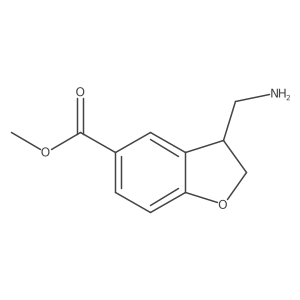 Methyl 3-(aminomethyl)-2,3-dihydro-1-benzofuran-5-carboxylate结构式