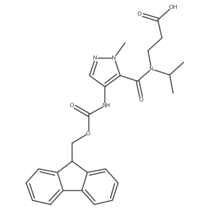 3-{1-[4-({[(9H-fluoren-9-yl)methoxy]carbonyl}amino)-1-methyl-1H-pyrazol-5-yl]-N-(propan-2-yl)formamido}propanoic acid Structure