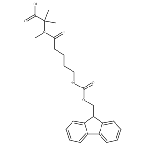 2-[5-({[(9H-fluoren-9-yl)methoxy]carbonyl}amino)-N-methylpentanamido]-2-methylpropanoic acid结构式