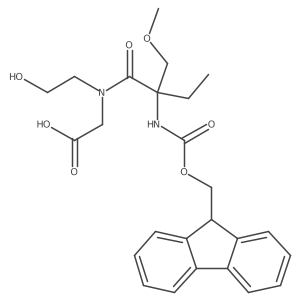 2-[2-({[(9H-fluoren-9-yl)methoxy]carbonyl}amino)-N-(2-hydroxyethyl)-2-(methoxymethyl)butanamido]acetic acid Structure
