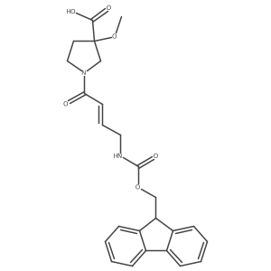 1-[4-({[(9H-fluoren-9-yl)methoxy]carbonyl}amino)but-2-enoyl]-3-methoxypyrrolidine-3-carboxylic acid Structure