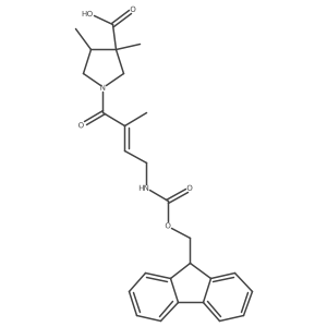 1-[4-({[(9H-fluoren-9-yl)methoxy]carbonyl}amino)-2-methylbut-2-enoyl]-3,4-dimethylpyrrolidine-3-carboxylic acid结构式