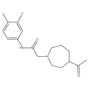 2-(4-acetyl-1,4-diazepan-1-yl)-N-(3-fluoro-4-methylphenyl)acetamide Structure