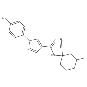 1-(4-Chlorophenyl)-N-(1-cyano-3-methylcyclohexyl)pyrazole-4-carboxamide结构式