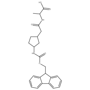 (2S)-2-{2-[(1RS,3SR)-3-({[(9H-fluoren-9-yl)methoxy]carbonyl}amino)cyclopentyl]acetamido}propanoic acid Structure