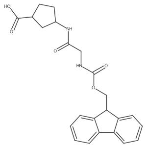 rac-(1R,3S)-3-[2-({[(9H-fluoren-9-yl)methoxy]carbonyl}amino)acetamido]cyclopentane-1-carboxylic acid Structure